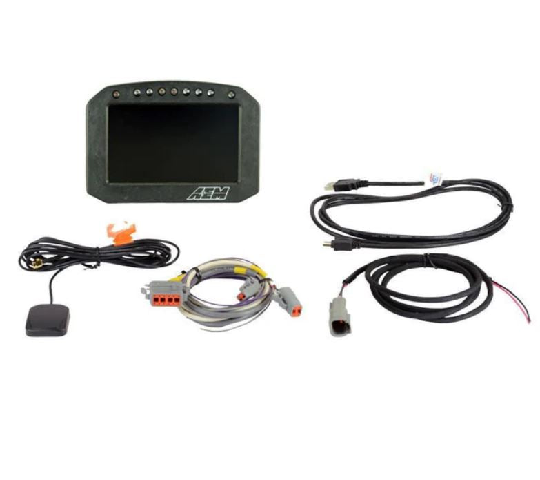 AEM CD-5LG Carbon Logging Flush Digital Dash Display w/ Internal 20Hz GPS & Antenna (30-5603F)