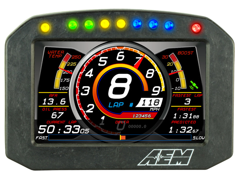 AEM CD-5G Carbon Flush Digital Dash Display w/ Internal 20Hz GPS & Antenna