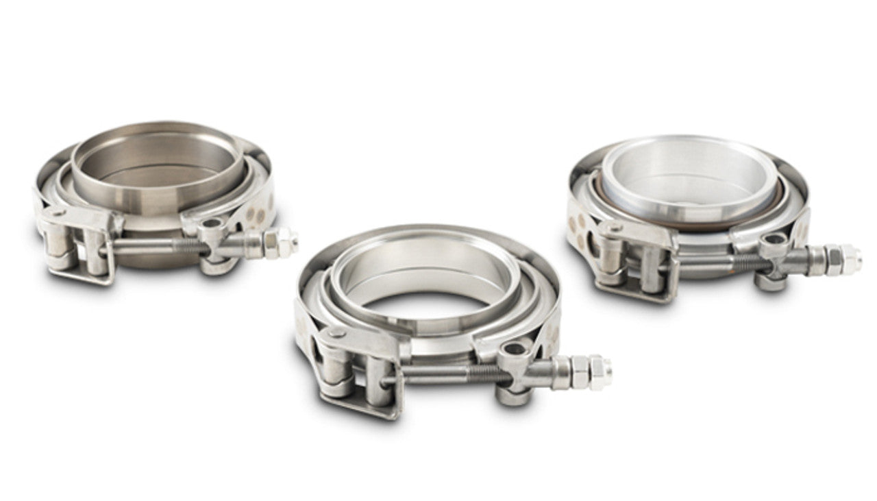 Vibrant AL V-B Flange Assembly for 3in OD Tubing incl 2 AL V-b flanges 1 SS V-B Clamp 1 Viton O-Ring (11491)