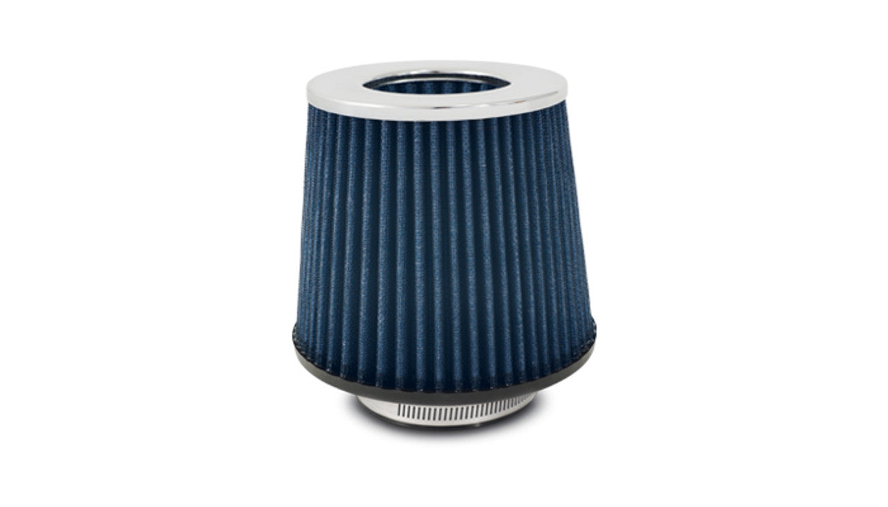 Vibrant Open Funnel Perf Air Filter (5in Cone O.D. x 5in Tall x 3in inlet I.D.) - Chrome Filter Cap (2160C)