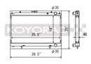 Koyo 95-98 Nissan 240SX S14 2.4L KA24DE (MT) Radiator