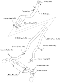 HKS 2020+ Toyota GR Supra sin sistema Cat-Back con punta de titanio de alta potencia dual OPF (31014-KT001)