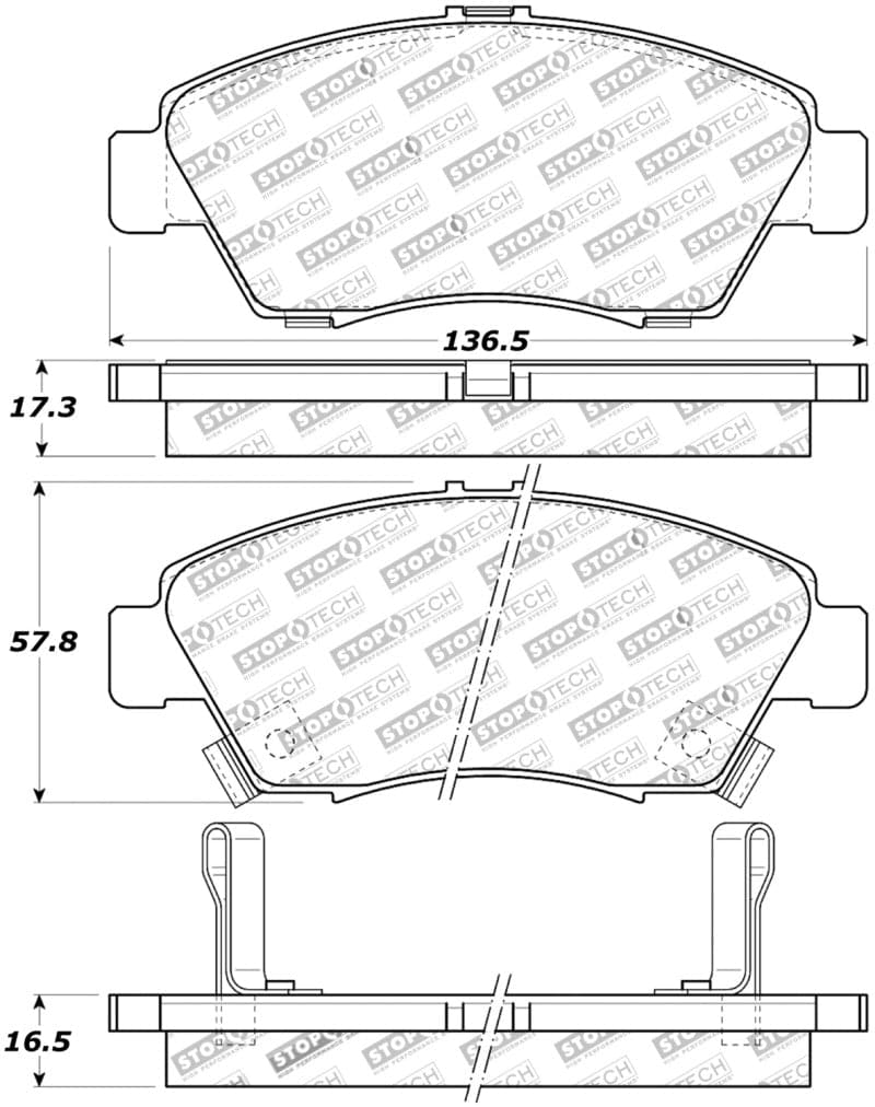 StopTech Street Touring 02-06 Acura RSX tipo S/93-95 Civic Coupe/04-05 Civic Si