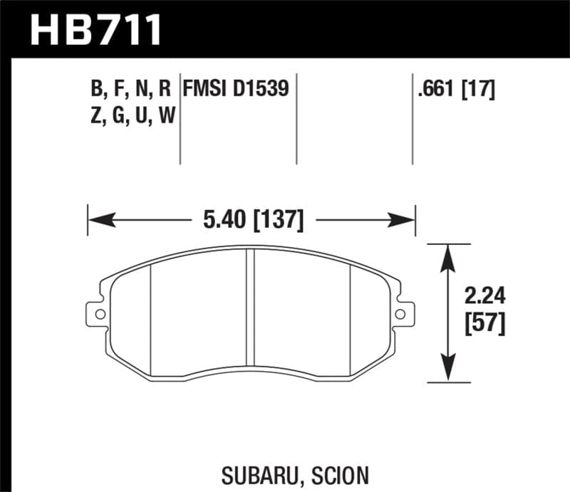 Hawk 13-16 Scion FR-S / 13-21 Subaru BRZ Base 2dr Coupe HPS 5.0 Front Brake Pads