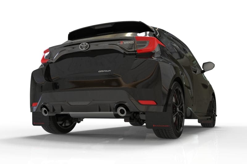 Rally Armor 20-23 Toyota GR Yaris Hatchback Black Mud Flap w/ Red Logo (MF74-UR-BLK/RD)