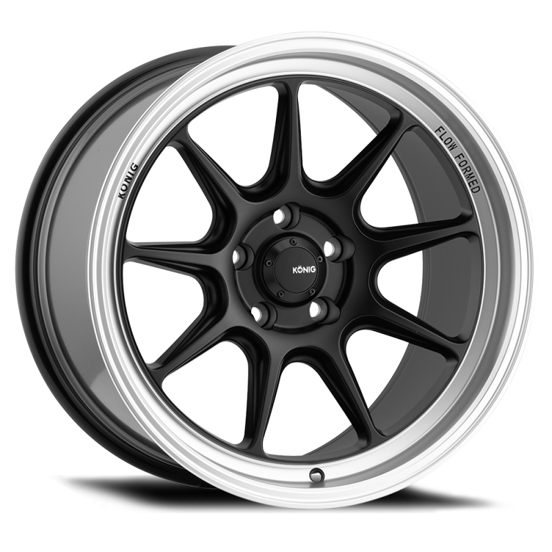 Konig Countergram 17x8 4x100 ET45 Negro Mate / Labio Mecanizado Mate