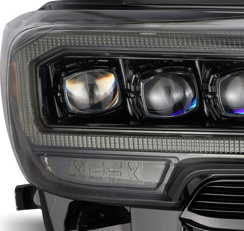 AlphaRex 16-21 Toyota Tacoma NOVA LED proyector faro estilo tablón Alpha Black con luz de activación