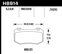 Pastillas de freno traseras Hawk 2018-2022 Subaru WRX STI DTC-30