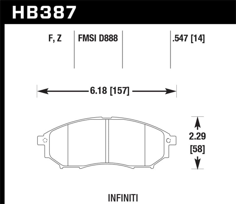 Hawk sin pastillas de freno delanteras Brembo Performance Ceramic Street (HB387Z.547)